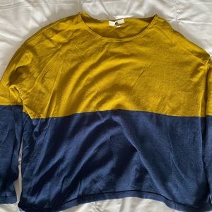 Long sleeve color block top